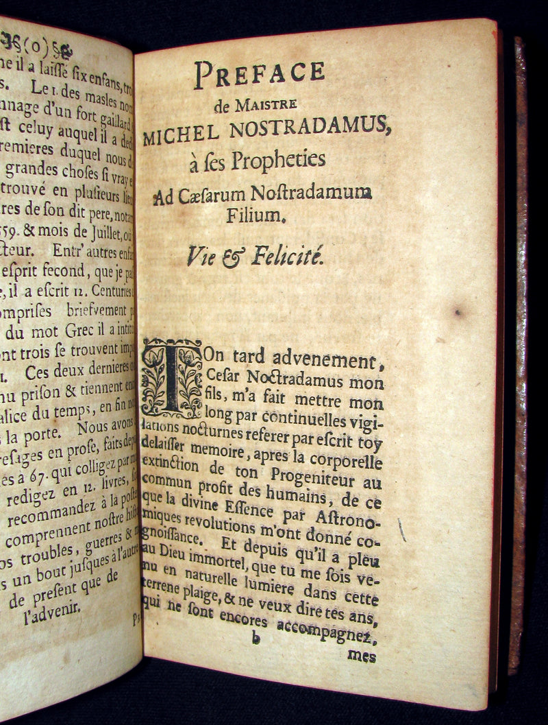1689 Scarce French Book - NOSTRADAMUS, Les Vrayes Centuries et Propheties published by Volcker.
