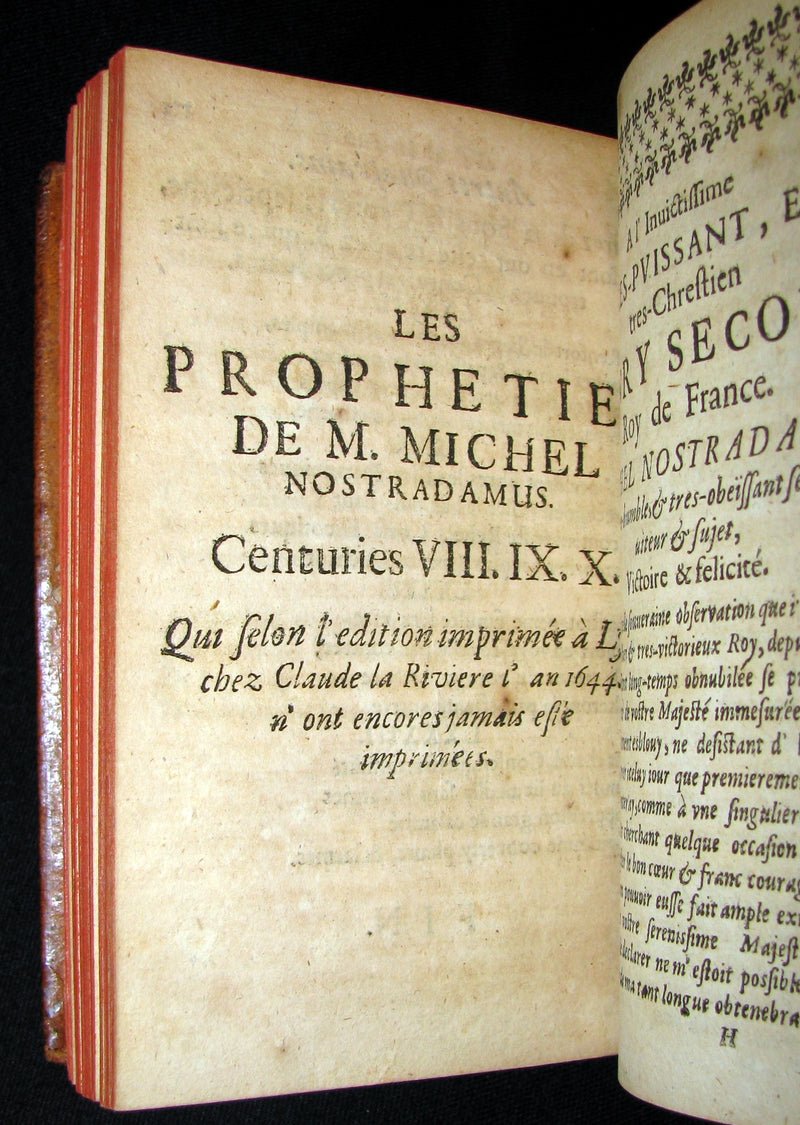 1689 Scarce French Book - NOSTRADAMUS, Les Vrayes Centuries et Propheties published by Volcker.