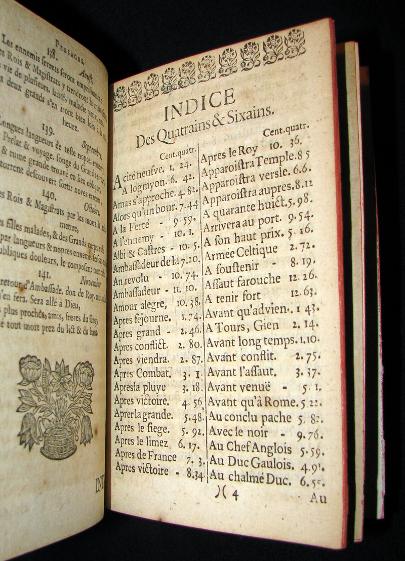 1689 Scarce French Book - NOSTRADAMUS, Les Vrayes Centuries et Propheties published by Volcker.