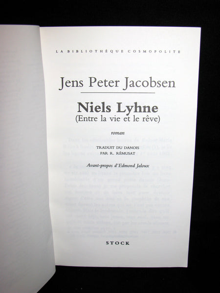 1993 French Book  - Danish poet Jens Peter Jacobsen - Niels Lyhne. Entre la vie et le rêve