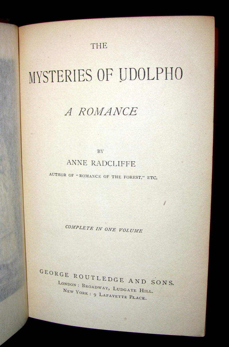 1880's Scarce Gothic Novel Edition -The Mysteries of Udolpho by Ann Radcliffe