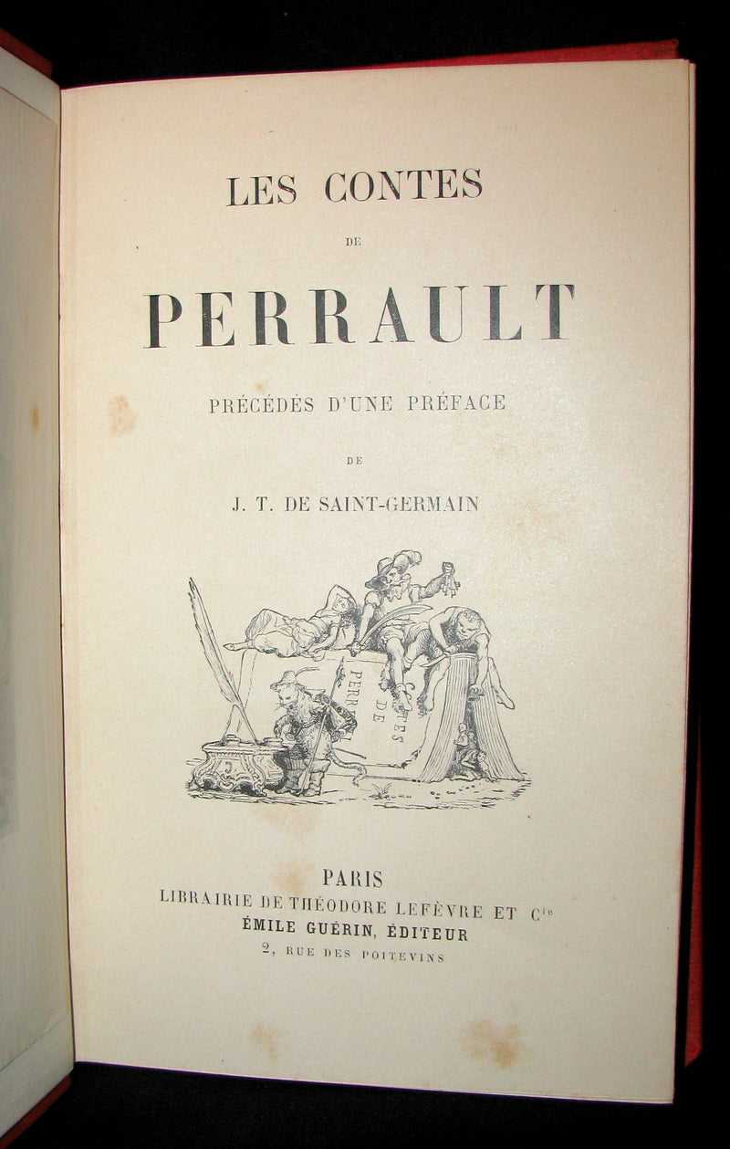 1890 Rare illustrated French Book ~ Contes de Perrault - Fairy Tales.