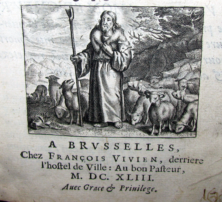 1643 Scarce French vellum Book - Le livre des Eluz. Jésus-Christ en Croix. First Edition.