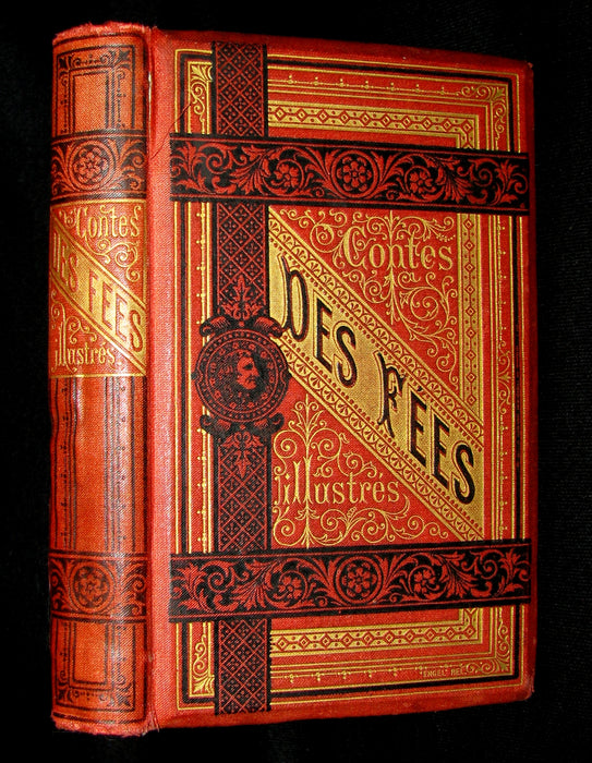 1890 Rare COLOR illustrated French Book ~ Contes des Fées by Perrault - Fairy Tales