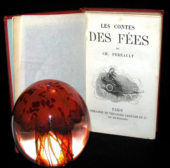 1890 Rare COLOR illustrated French Book ~ Contes des Fées by Perrault - Fairy Tales