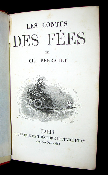 1890 Rare COLOR illustrated French Book ~ Contes des Fées by Perrault - Fairy Tales