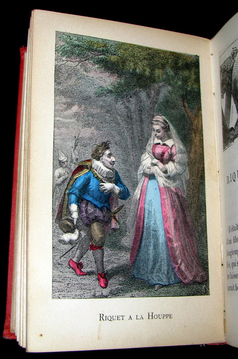 1890 Rare COLOR illustrated French Book ~ Contes des Fées by Perrault - Fairy Tales