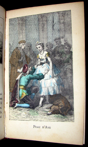 1890 Rare COLOR illustrated French Book ~ Contes des Fées by Perrault - Fairy Tales