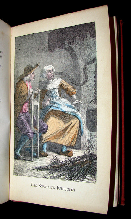 1890 Rare COLOR illustrated French Book ~ Contes des Fées by Perrault - Fairy Tales