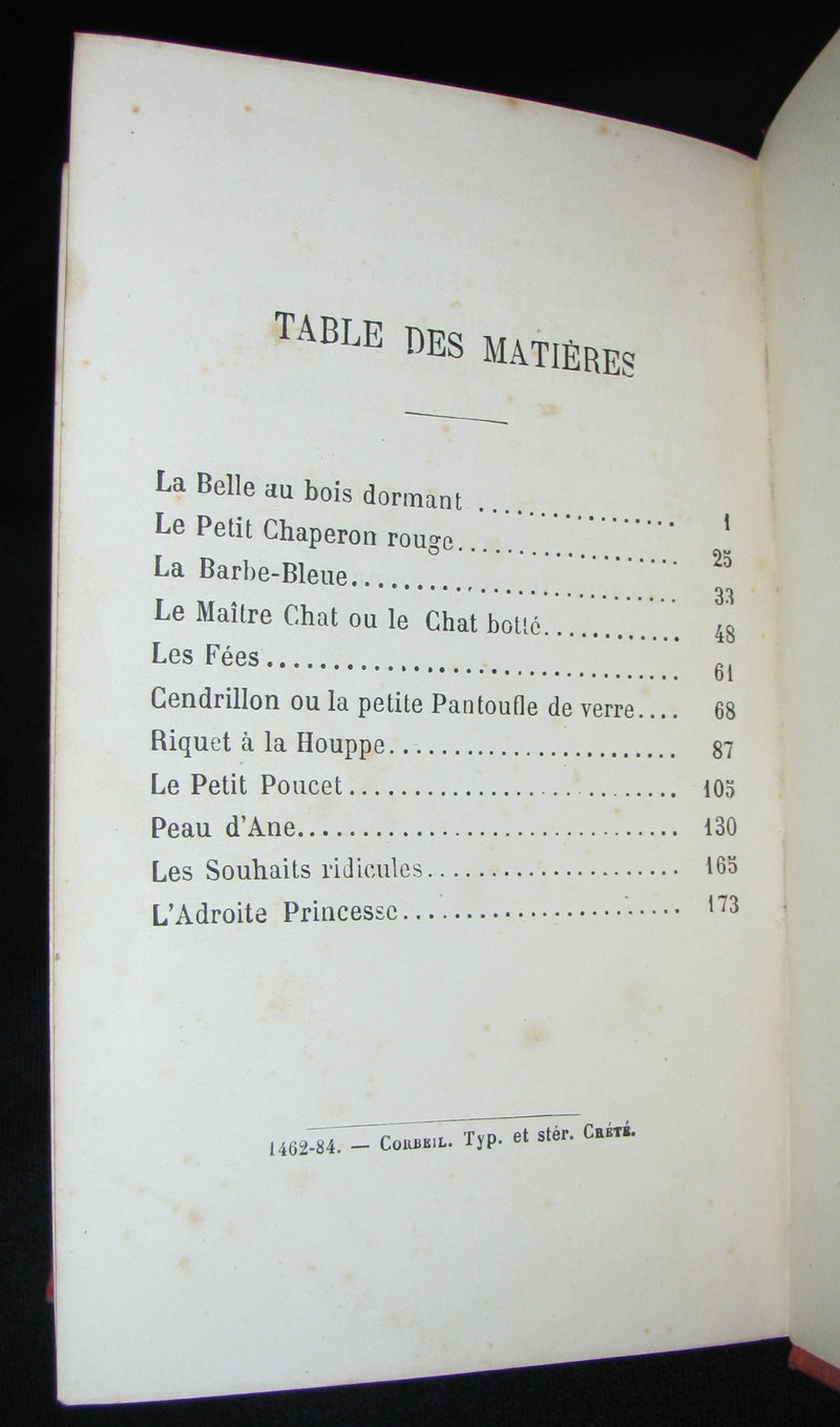 1890 Rare COLOR illustrated French Book ~ Contes des Fées by Perrault - Fairy Tales
