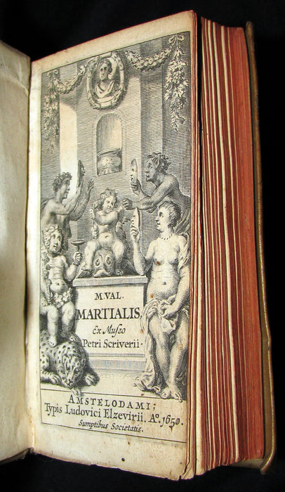 1650 Rare Latin vellum Book - MARTIAL's Epigrams - M. Val Martialis Epigrammata