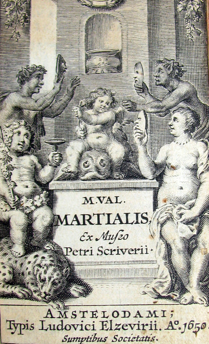 1650 Rare Latin vellum Book - MARTIAL's Epigrams - M. Val Martialis Epigrammata