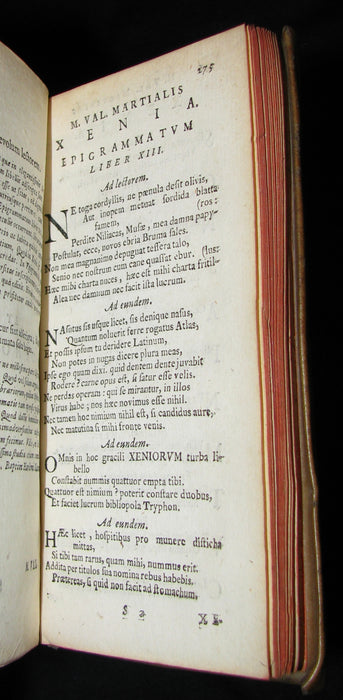 1650 Rare Latin vellum Book - MARTIAL's Epigrams - M. Val Martialis Epigrammata