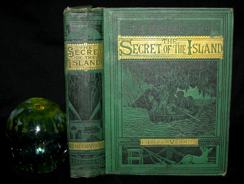 1879 Rare Third Edition - The Secret of the Island by Jules Verne. Illustrated.