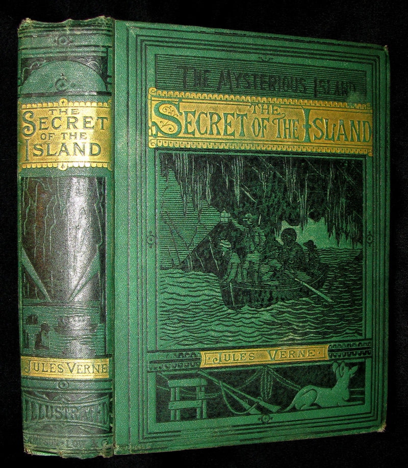 1879 Rare Third Edition - The Secret of the Island by Jules Verne. Illustrated.