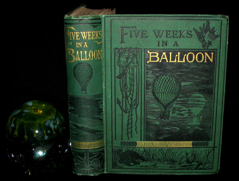 1879 Rare Early Edition - JULES VERNE Five Weeks in a Balloon.