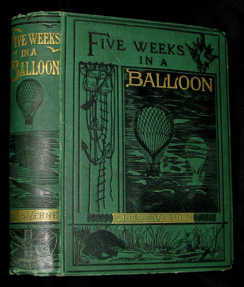 1879 Rare Early Edition - JULES VERNE Five Weeks in a Balloon.