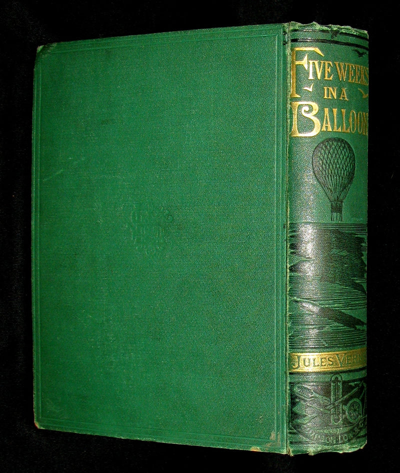 1879 Rare Early Edition - JULES VERNE Five Weeks in a Balloon.