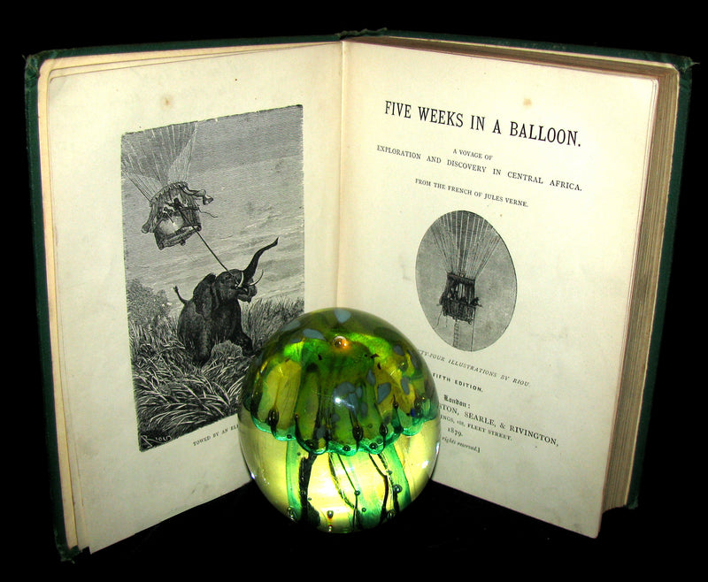 1879 Rare Early Edition - JULES VERNE Five Weeks in a Balloon.