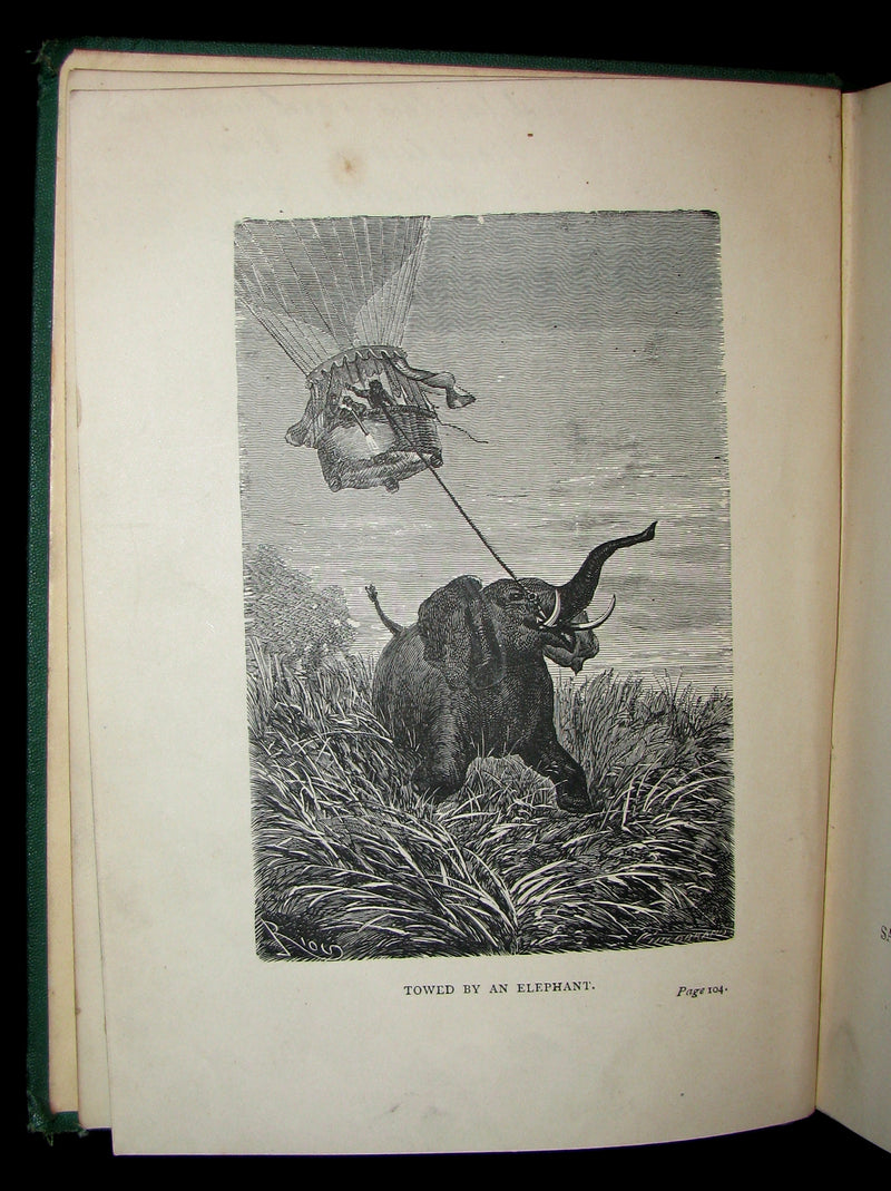 1879 Rare Early Edition - JULES VERNE Five Weeks in a Balloon.