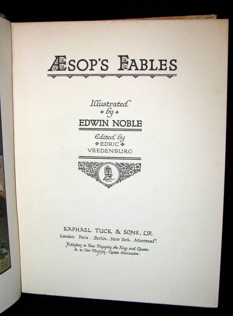 1910 Rare Book - Aesop's Fables Illustrated by Edwin Noble