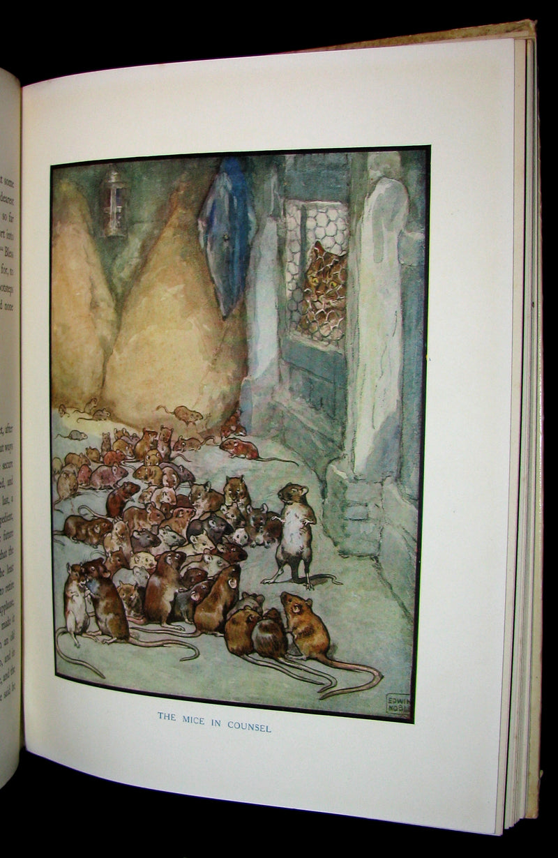 1910 Rare Book - Aesop's Fables Illustrated by Edwin Noble