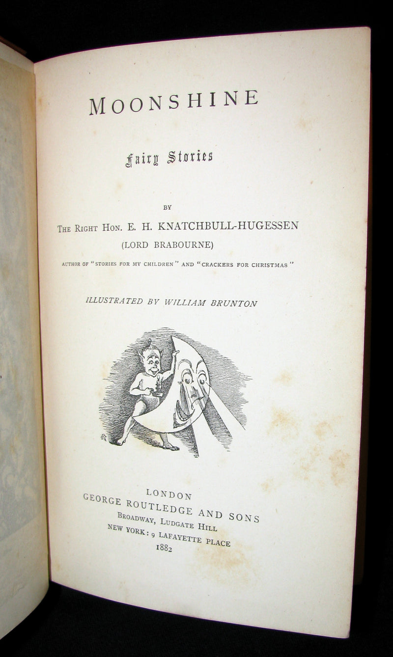 1882 Scare Book - Moonshine Fairy Stories Illustrated by William Brunton. First Edition.