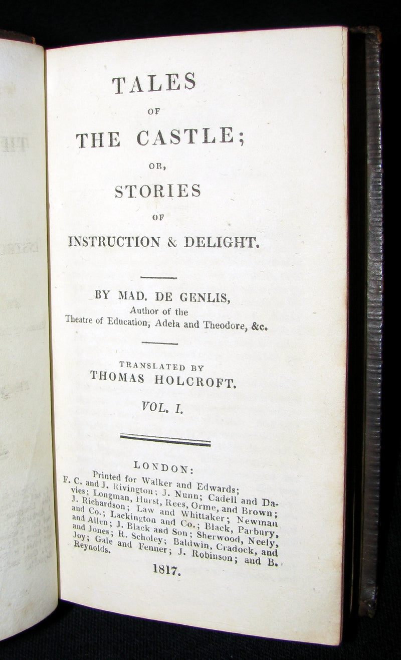 1816 Rare Book set - TALES of the CASTLE by Madame De Genlis