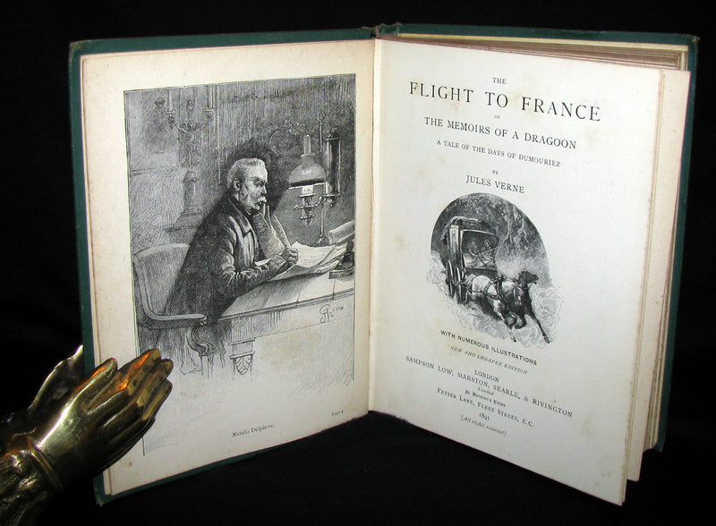 1891 Rare Early Edition - JULES VERNE The Flight to France or The Memoirs of a Dragoon