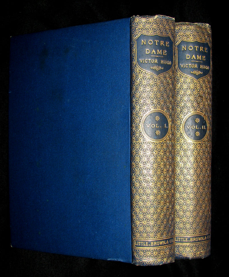 1888 Rare Victorian Book set - The Hunchback of Notre-Dame by Victor Hugo. Gothic.