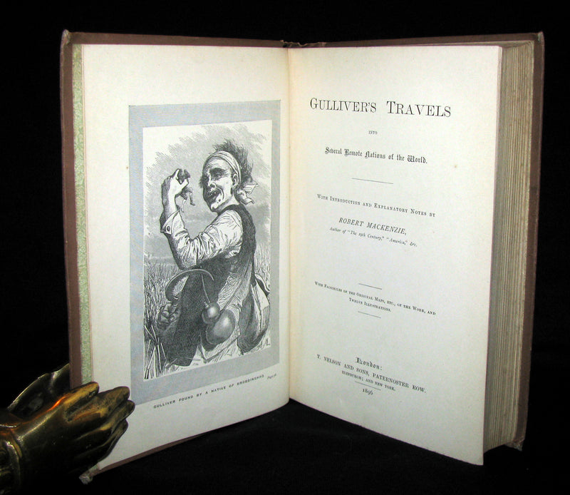 1896 Rare Victorian Book - Gulliver's Travels Into Several Remote Nations of the World