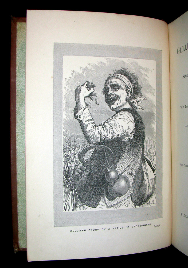 1896 Rare Victorian Book - Gulliver's Travels Into Several Remote Nations of the World