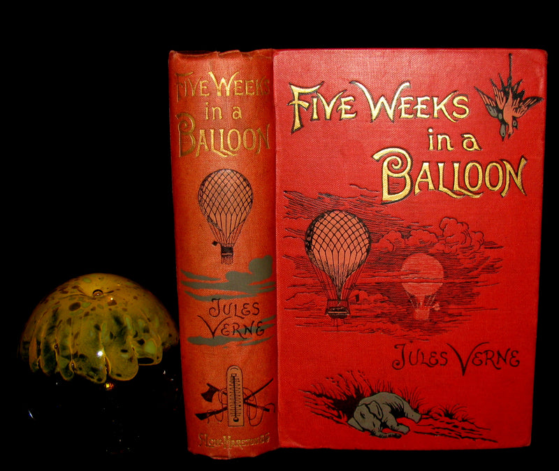 1899 Rare Victorian Book - JULES VERNE Five Weeks in a Balloon.