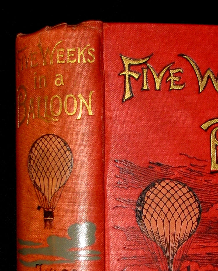 1899 Rare Victorian Book - JULES VERNE Five Weeks in a Balloon.