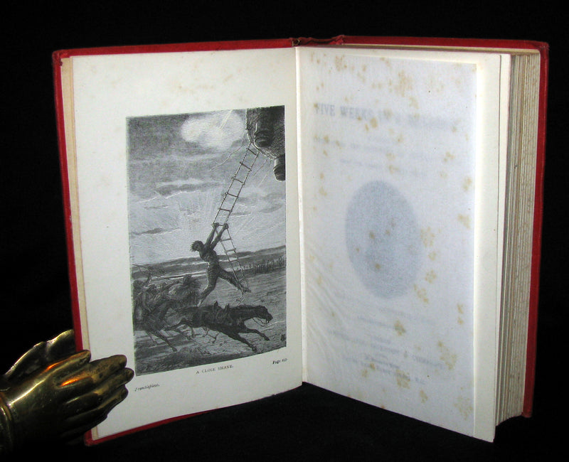 1899 Rare Victorian Book - JULES VERNE Five Weeks in a Balloon.