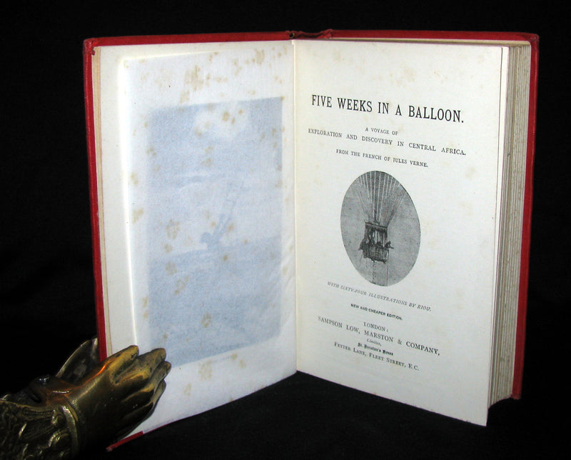 1899 Rare Victorian Book - JULES VERNE Five Weeks in a Balloon.