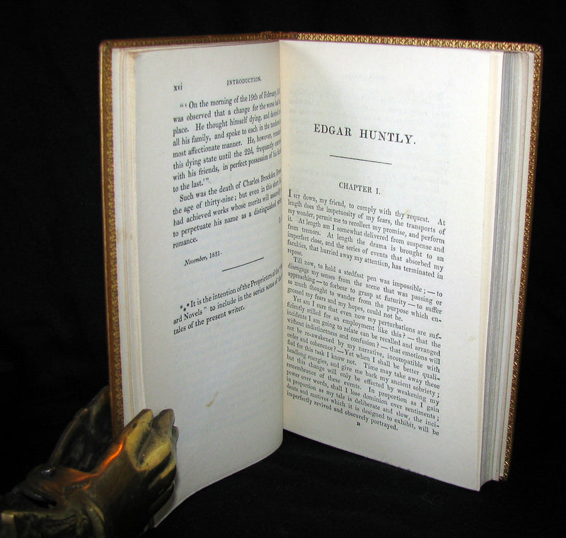 1835 Gothic Book - EDGAR HUNTLY OR THE SLEEP WALKER. Fine binding by Zaehnsdorf.