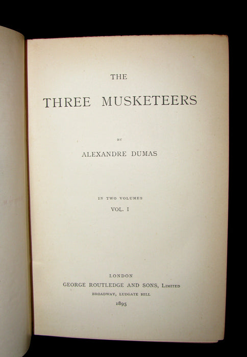 1895 Rare Book set - The Three Musketeers by Alexandre Dumas