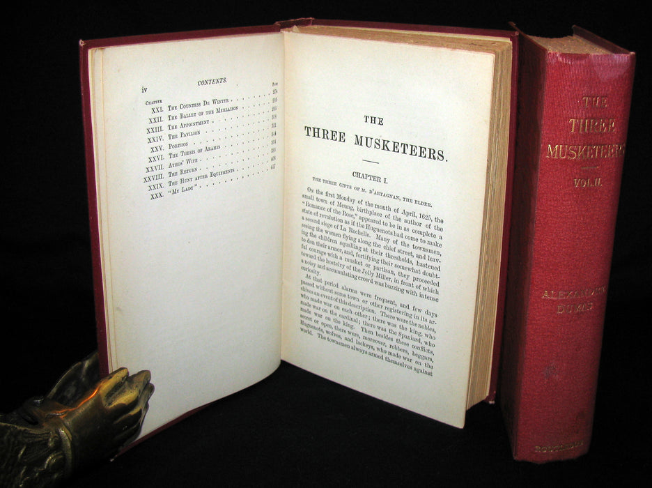 1895 Rare Book set - The Three Musketeers by Alexandre Dumas