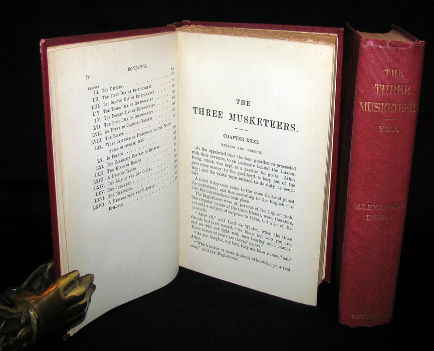 1895 Rare Book set - The Three Musketeers by Alexandre Dumas