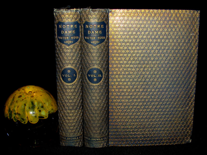 1892 Rare Victorian Book set - The Hunchback of Notre-Dame by Victor Hugo. Gothic.