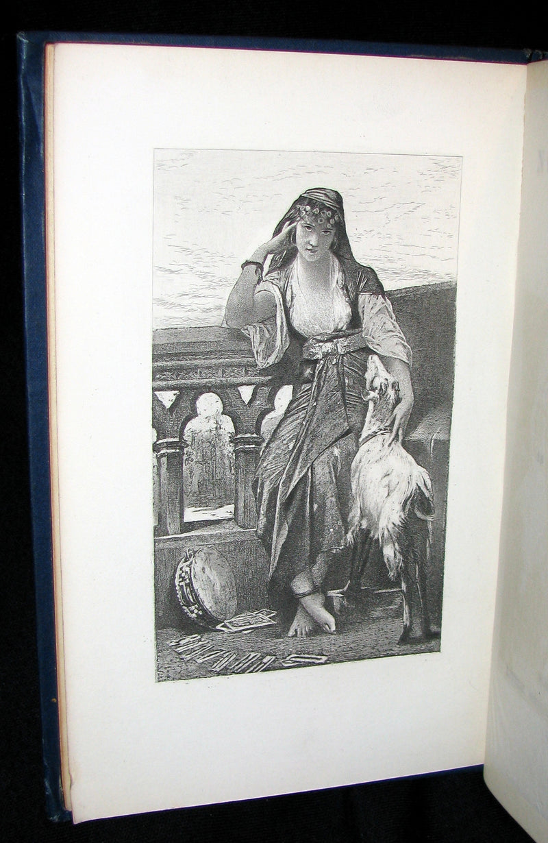 1892 Rare Victorian Book set - The Hunchback of Notre-Dame by Victor Hugo. Gothic.