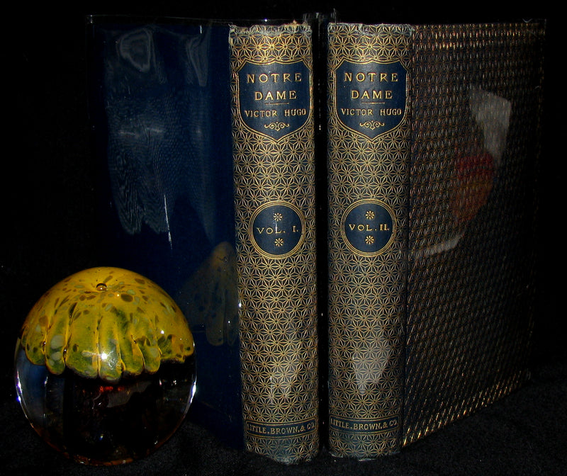 1892 Rare Victorian Book set - The Hunchback of Notre-Dame by Victor Hugo. Gothic.