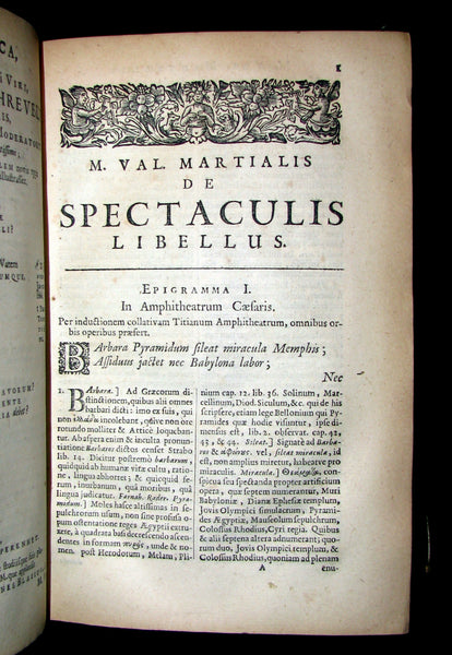 1656 Rare Latin vellum Book - MARTIAL's Epigrams - M. Valerii Martialis Epigrammata
