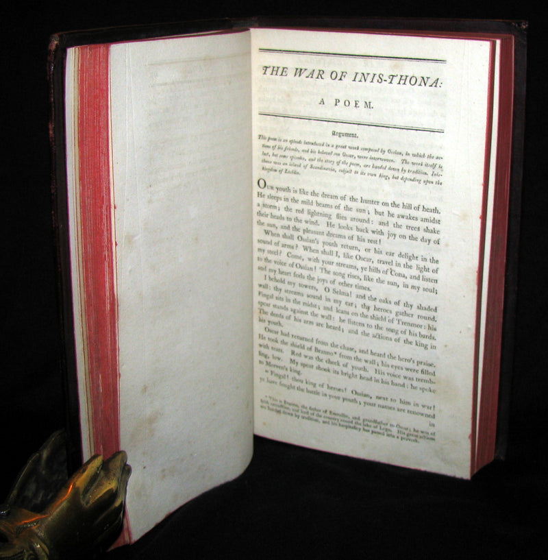 1812 Rare Book - The Poems of Ossian - The Son of Fingal by James MacPherson.