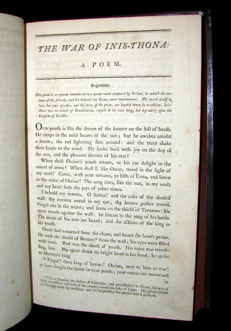 1812 Rare Book - The Poems of Ossian - The Son of Fingal by James MacPherson.