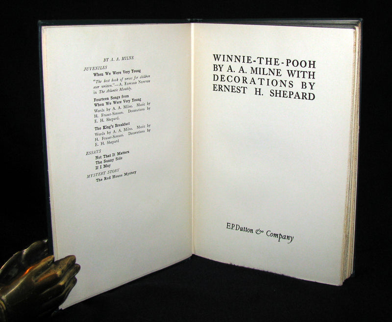 1926  First Edition - A. A. Milne & Ernest H. Shepard -  WINNIE-THE-POOH