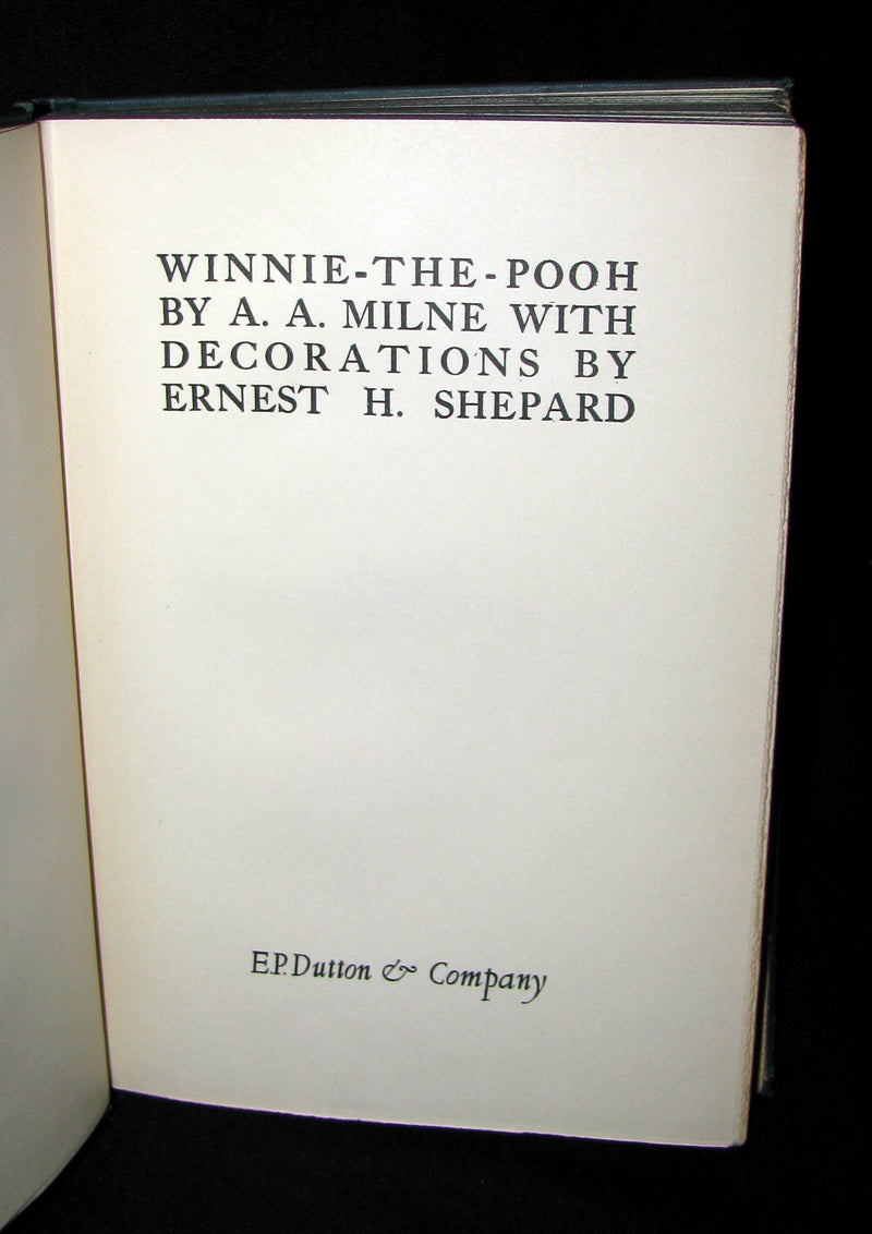 1926  First Edition - A. A. Milne & Ernest H. Shepard -  WINNIE-THE-POOH