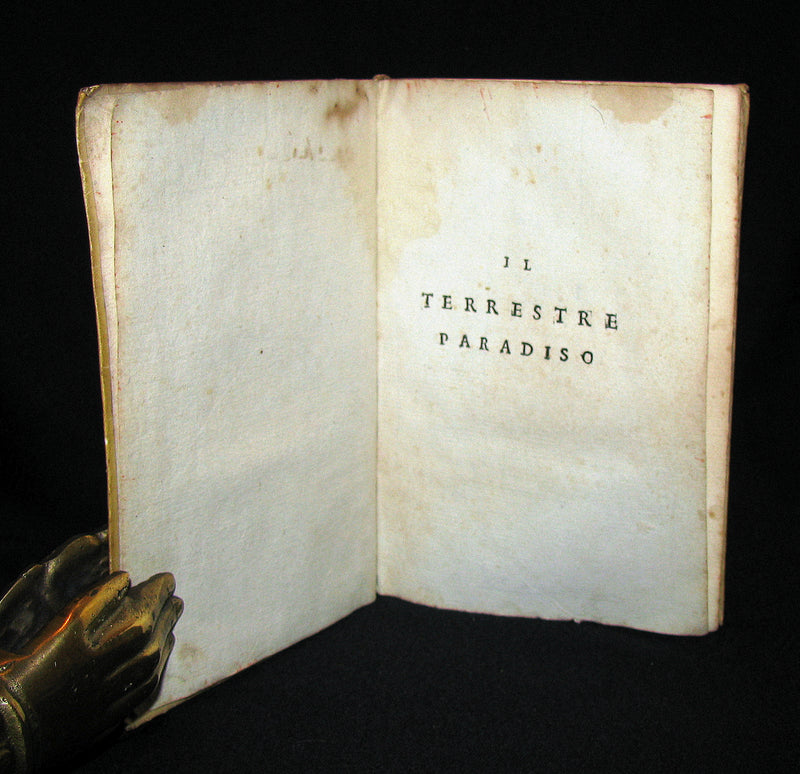 1691 First Ed. Scarce Italian Vellum Book - Del terrestre Paradiso di Bonedetto Menzini