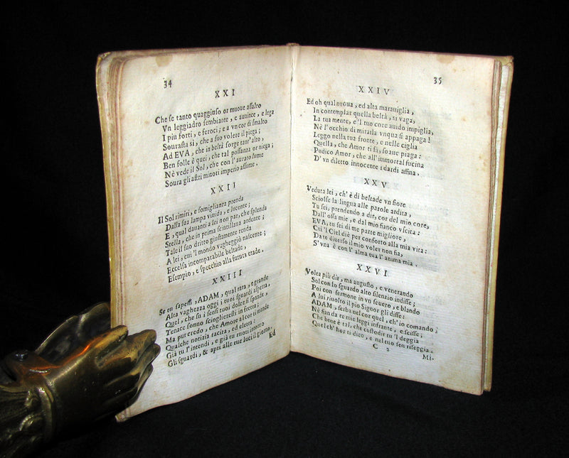 1691 First Ed. Scarce Italian Vellum Book - Del terrestre Paradiso di Bonedetto Menzini